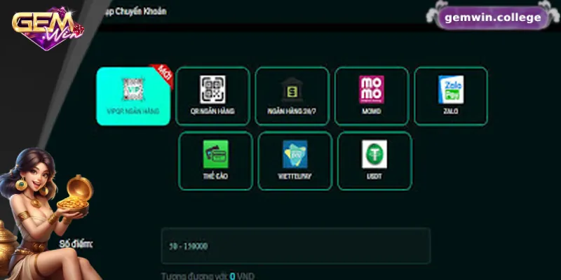 Hướng Dẫn Nạp Tiền Gemwin Nhanh Chóng Và An Toàn Nhất 3 Gemwin hỗ trợ đa dạng phương thức nạp tiền